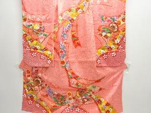 束ね熨斗に鼓・鈴模様子供着物（重ね衿付き）